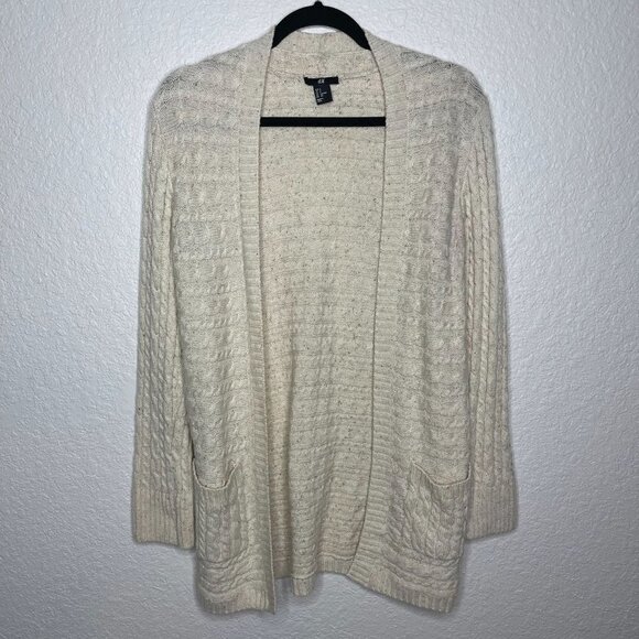 H&m‎ Open Front Cable Knit Cardigan Sweater EUC - Picture 1 of 6